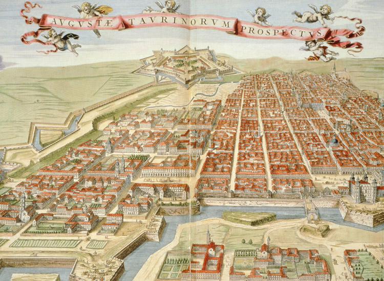 Veduta di Torino (XVII secolo), incisione (DeA/Scala)